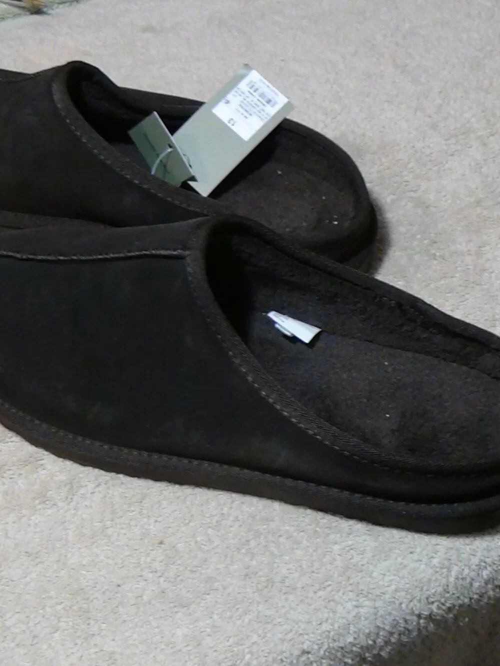 Men's Cruz Genuine Suede Clog Slippers Goodfellow & Co Size 13 Dark Brown